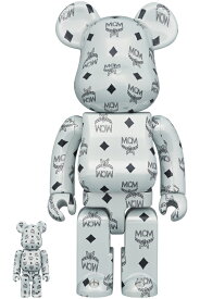 BE@RBRICK MCM WHITE CHROME Ver. 100％ & 400％