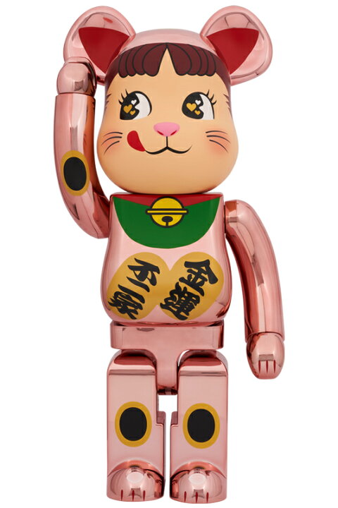 楽天市場】BE@RBRICK 招き猫 ペコちゃん 金運 ダブル小判 桃金メッキ 