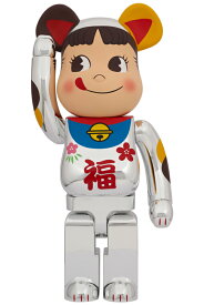 BE@RBRICK 招き猫 ペコちゃん 福 銀メッキ 1000％