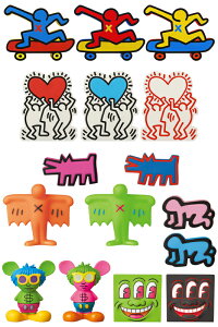 MINI VCD KEITH HARING #3 Skateboarder / With Heart / Barking Dog / Flying Devil / Radiant Baby / Andy Mouse / Three Eyed Smiling Face