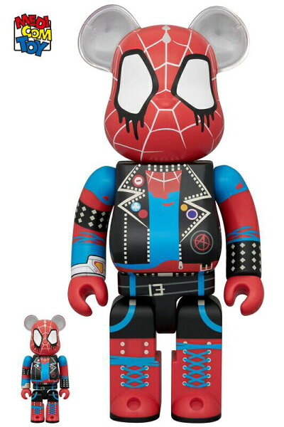 【メディコム・トイ公式】BE@RBRICK SPIDER-PUNK 100％ & 400％ スパイダーマン MARVEL マーベル  ベアブリック MEDICOM TOY メディコムトイ フィギュア コレクションフィギュア ギフト プレゼント