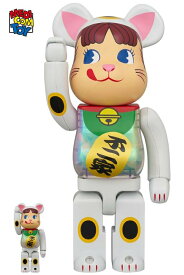 【メディコム・トイ公式】BE@RBRICK 招き猫 ペコちゃん 白メッキ 蓄光ミルキー入り 100％ & 400％ 不二家 コラボ 人形 おもちゃ おしゃれ 置き物 インテリア グッズ ベアブリック MEDICOM TOY メディコムトイ フィギュア コレクションフィギュア ギフト プレゼント
