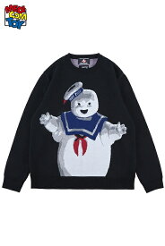 【メディコム・トイ公式】MLE × GHOSTBUSTERS STAY PUFT MARSHMALLOW MAN CREW NECK SWEATER クルーネック ニット セーター MEDICOM TOY LIFE ENTERTAINMENT メディコムトイ アパレル ファッション