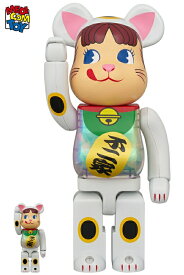 【メディコム・トイ公式】BE@RBRICK 招き猫 ペコちゃん 白メッキ 蓄光ミルキー入り 100％ & 400％ 不二家 コラボ 人形 おもちゃ おしゃれ 置き物 インテリア グッズ ベアブリック MEDICOM TOY メディコムトイ フィギュア コレクションフィギュア ギフト プレゼント