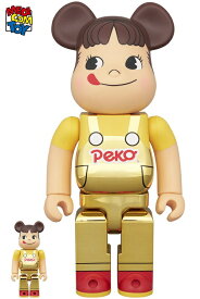【メディコム・トイ公式】BE@RBRICK ペコちゃん(オーバーオール) 金メッキ 100％ & 400％ ベアブリック MEDICOM TOY メディコムトイ フィギュア コレクションフィギュア ギフト プレゼント
