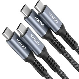 【2本セット】NIMASO USB C/Type C to Type C ケーブル 【0.3m+0.3m PD対応 60W急速充電 】 iPad mini6 (2021) 、MacBook、iPad Pro/Air、Galaxy、Sony、Pixel等Type-c機種対応