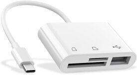 RayCue USB C - Micro SD TFメモリーカードリーダー iPad Pro MacBook Pro/Air Chromebook対応 3-in-1 USBカメラカードリーダーアダプター XPS Galaxy S10/S9 その他USB Cデバイス用