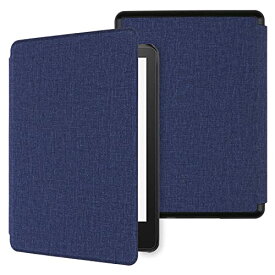WALNEW Kindle Paperwhiteカバー 2021 6.8インチ ケース NEWモデル (第十一世代) Kindle Paperwhiteシグニチャー エディション に適応レザー 純正 軽量キンドル ペーパーホワイト スリーブ オートスリープ機能付き (ネービーブルー)