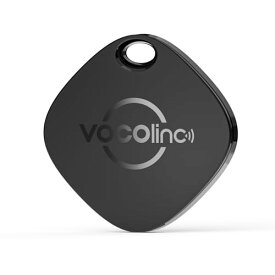 VOCOlinc Key Finder 紛失防止タグ Appleの「探す」 (iOSのみ対応), 忘れ物防止 タグ 超薄(0.75 cm) スマートタグ Bluetooth トラッカー 探し物（鍵、荷物用） 電池交換可能 軽量 黒 1 個入り