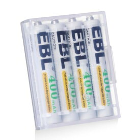 EBL 単6電池 充電式 タッチペンに適用 ケース付き 液漏れ防止 約1200回充電可能 ニッケル水素電池 単六電池*4個入り 400mAh aaaa 充電池