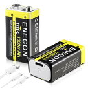 ENEGON 1000mAh 9V 充電式 リチウム 電池 2個+Typec 充電ケーブル付き 6F22 006p電池 対応：火災警報器、金属探知機、…