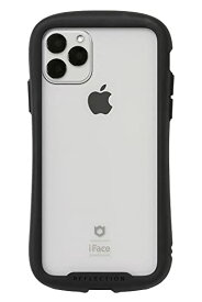 iFace Reflection iPhone 11 Pro Max ケース クリア 強化ガラス (ブラック)