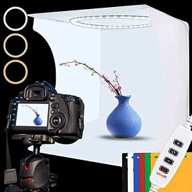 撮影セット30x30cm 折り畳み 写真撮影 キット 簡易 撮影ボックス 3色LED ライト 暖/白/冷色光、明るさ調整可能、6色背景