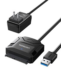 UGREEN SATA USB変換ケーブル sata usb 変換アダプター USB3.0接続 2.5/3.5インチ 6TB HDD/SSD用 電源アダプター付き UASP対応 6Gbps転送速度