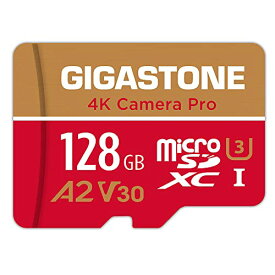 【5年保証 】Gigastone マイクロSDカード 128GB A2 V30 Ultra HD 4K ビデオ録画 Gopro アクションカメラ スポーツカメラ 高速4Kゲーム 動作確認済 100MB/s マイクロ SDXC UHS-I U3 Class 10 SD変換アダプタ付き Nintendo Switch
