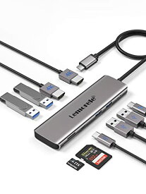 ドッキングステーション usb c ハブ 10-in-1 MST HDMI 2つ デュアル Lemorele 4K@30Hz hdmi type-c hdmi 分配器 拡張モード対応 4K@30Hz HDMI出力*2/ 100W PD急速充電/SD&TFカード/USB A 3.0*3 /usb 2.0*1/usb c DATA*1 【steam deck 使用可】