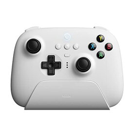8BitDo Ultimate 2.4G充電ドック付きワイヤレスコントローラー、PC、Android、Steam Deck＆iPhone、iPad、MacOS、Apple TV用の2.4Gコントローラー(White)