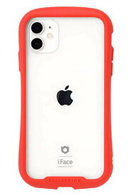 iFace Reflection iPhone 11 ケース クリア 強化ガラス (レッド)【アイフォン11 カバー アイフェイス 透明 耐衝撃 米国MIL規格取得 ストラップホール付き】