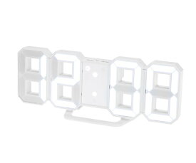RA:Haolong LED 壁掛け デジタル時計 - 3D 立体 wall ウォール clock アラーム機能付き 置き時計 ホワイト