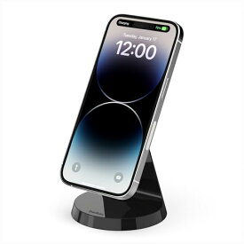 RA:【VGP 2022受賞】 Belkin MagSafe対応 磁気ワイヤレス充電スタンド 急速充電 iPhone 15 / 14 / 13 / 12シリーズ対応 USB-Cケーブル(2m)付属 電源アダプタ付き 7.5W ブラック WIB003dqBK
