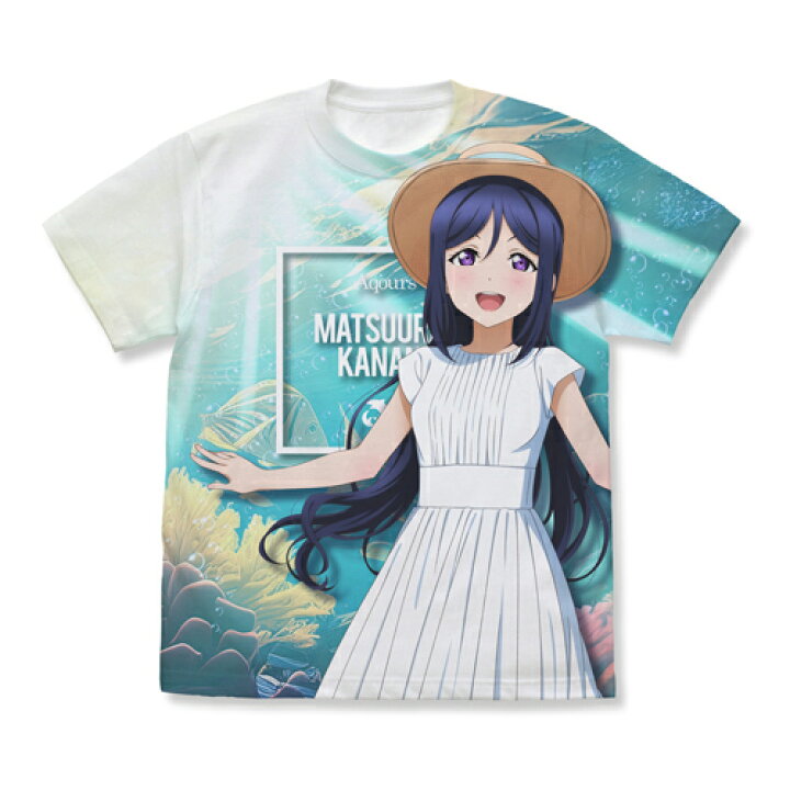送料無料対象商品 コスパ ラブライブ サンシャイン 描き下ろし 松浦果南 フルグラフィックTシャツ ソロコンサートver WHITE ネコポス ゆうパケット対応