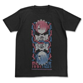 【送料無料対象商品】コスパ Re：ゼロから始める異世界生活 ラム＆レムTシャツ BLACK 【ネコポス/ゆうパケット対応】