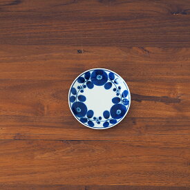 白山陶器　BLOOM　プレート　SS　リース　/　HAKUSAN　/　 和食器 ブルーム 花柄 瑠璃色 藍色 磁器 電子レンジ対応 食洗機対応 日本製 波佐見焼