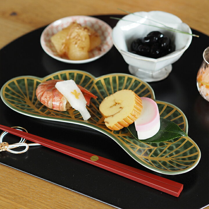 楽天市場】幸楽窯 錦 茶緑金 松葉形 前菜皿 / 有田焼 和食器 新年 