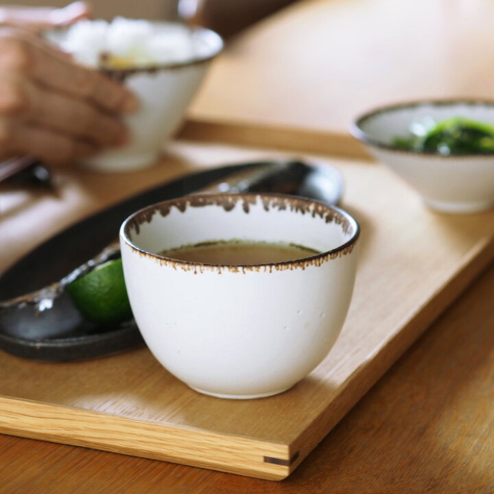 楽天市場】飯高幸作 湯のみ 白フチ茶 / kousha ceramic works / 湯呑み 