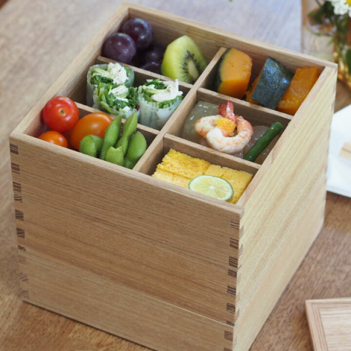 楽天市場】松屋漆器店 白木 6寸三段重 内白木 / お重 重箱 タモ 運動会 