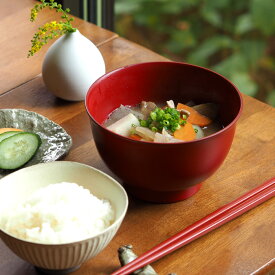 漆琳堂　越前硬漆　朝倉椀　4.5寸　朱　/　 漆器 お椀 漆塗り 木の器 食洗機対応 お正月 ハレの日 お雑煮 日常使いの漆器 ギフト プレゼント 羽反型 国産 日本製 どんぶり 汁椀