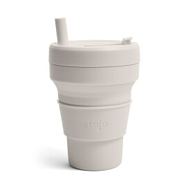 【お買い物マラソン クーポン対象】ストージョ ビギー 470ml オーツ / stojo / マイカップ マイタンブラー ストロー付き テイクアウトコーヒー アウトドア キャンプ シリコン製 リユースカップ エコアイテム SDGs