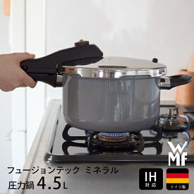 ヴェーエムエフ フュージョンテック ミネラル 圧力鍋 4.5L プラチナム / WMF / 時短調理 煮込み料理 両手鍋 レシピ付 10年保証 ドイツ製