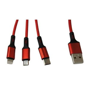 X}[gtHpUSBP[u Type-A (2.0) 3in1 Micro USB Type-B+USB Type-C+Lightning 1m  BS-USBSG1-BCL