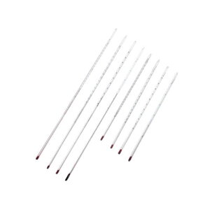 足長赤液棒状温度計 200度 450mm