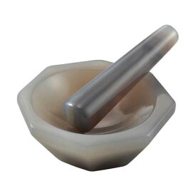 メノー乳鉢(浅型) 直径130*直径150*40mm 乳棒付き(メノウ乳鉢)