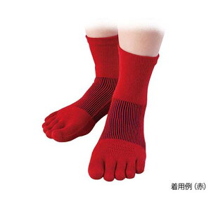 3Dエアメッシュソックス (5本指ソックス) ミドル丈 赤 AM-13
