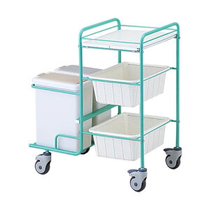 オムツ交換車 (2輪ストッパー付き) FK-350GR(排泄ケア/おむつ交換車)