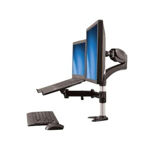 1面液晶モニターアーム/クランプ固定方式/ノートパソコンアームスタンド付き/VESA規格27インチディスプレイ対応/多関節アーム ARMUNONB