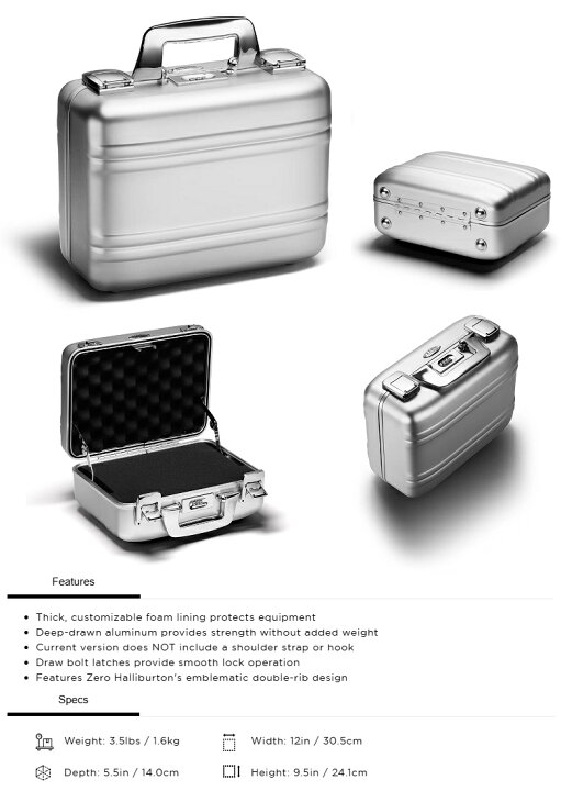 ゼロハリバートン カメラケース Zero Halliburton Small Aluminum