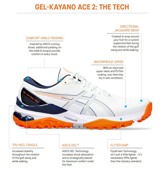楽天市場】Asics Gel‐Kayano Ace 2 Golf Shoes アシックス ゲル カヤノ 