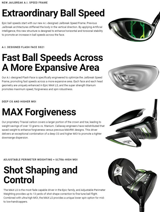 楽天市場】在庫あり！Callaway Epic Max LS Driver キャロウェイ 