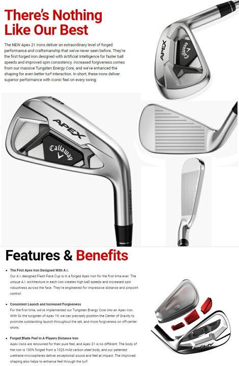 楽天市場】【単品アイアン】Callaway Apex 21 Iron キャロウェイ 