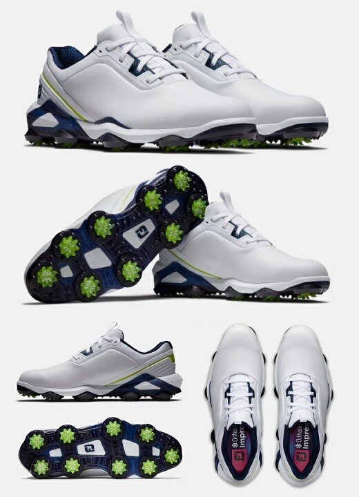 FootJoy Tour Alpha Golf \'White Navy Green\' 55536 size 8 FootJoy Golf Tour Alpha Shoes White/Navy/Lime Size 8 Medium  main image 3