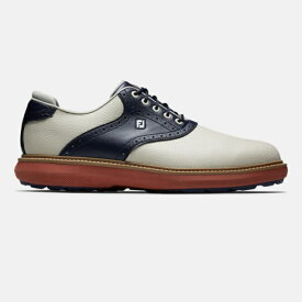 FootJoy Traditions Spikeless Golf Shoes - Cream / Navy フットジョイ トラディションズ スパイクレス ゴルフ シューズ 57925