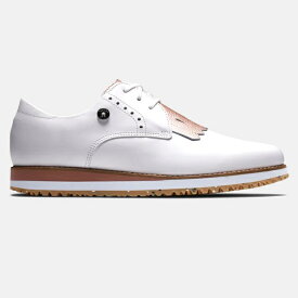 FootJoy Sport Retro - Kiltie Women Golf Shoes - White / Rose フットジョイ スポーツ レトロ キルティ レディス ゴルフ シューズ