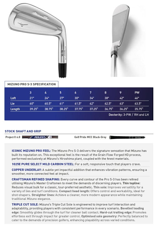 楽天市場】Mizuno USA Mizuno Pro S-3 Iron ミズノUSA ミズノ プロ S3 