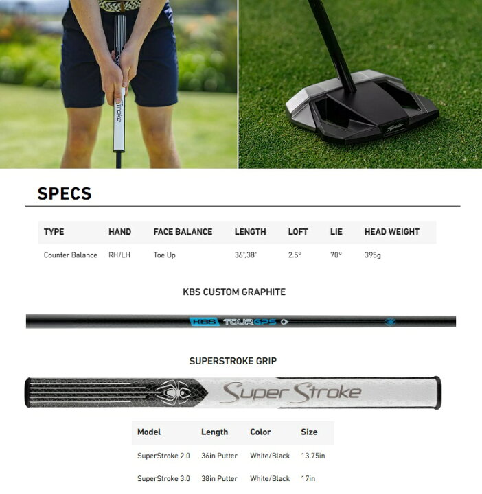 楽天市場】TaylorMade Spider ZT Counterbalance Putter 