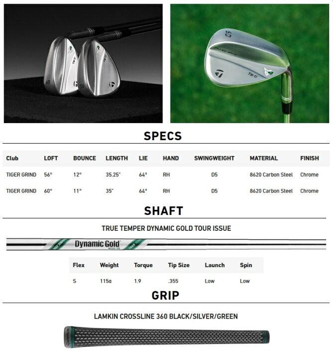 楽天市場】TaylorMade MG4 Tiger Woods TW Grind Wedge テーラーメイド 