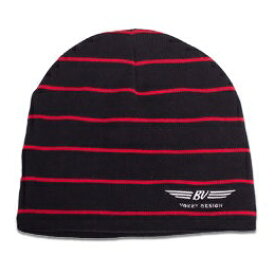 Titleist Vokey Wings Striped Beanie Cap-Black+Red Stripes ボーケイ ウィングス ストライプ ビーニー ニットキャップ